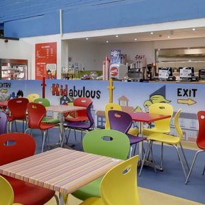 The main cafe at Kidabulous, Sunbury-on-Thames, Surrey