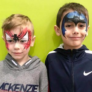 Superhero facepainting at Kidabulous