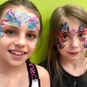 Kids at Kidabulous with faces painted