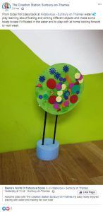 First Creation Station of the new term - floating art class creation Facebook post