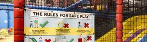 Kidabulous Rules of Safe Play Poster on Main Playframe